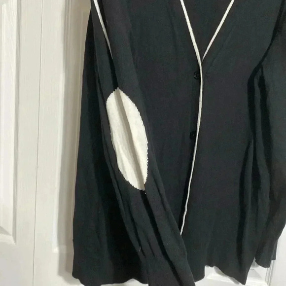 Court & Rowe womans cotton wool black & cream cardigan sweater 1X - Picture 5 of 11